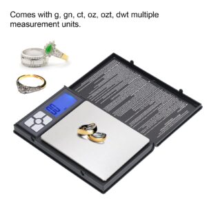 Digital Pocket Gram Scales 2000g / 0.1g Micro Mini High Precision Food Herb Scale Jewelry Scale Weigh Gram Scale Gram Portable and Oz,Small Food/Jewelry Scale Black (Batteries Included)