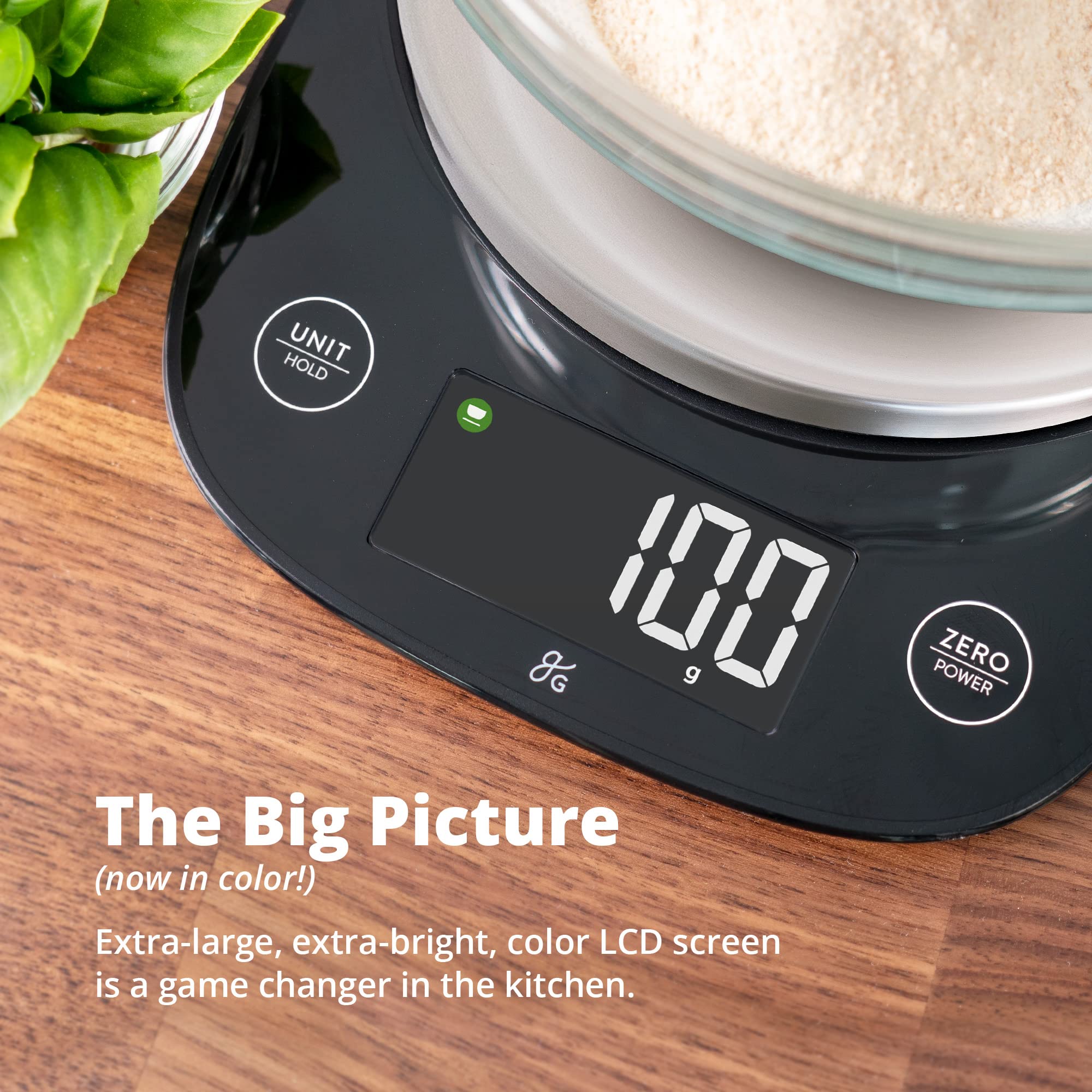 Greater Goods Premium Baking Scale, Ultra Accurate, Digital Kitchen Scale, Prep Baked Goods, Weigh Food and Coffee or Use for Meal Prep, Four Units of Measurement, Designed in St. Louis (Blk, No Bowl)