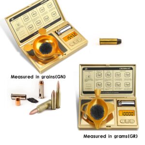 QP Digital Reloading Scale, 𝟲 𝗶𝗻 𝟭 Crown-Kit, 0.1gn × 1500 Grain High Precision Scale with LCD Display, Tare, Powder Scale for Reloading