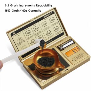 QP Digital Reloading Scale, 𝟲 𝗶𝗻 𝟭 Crown-Kit, 0.1gn × 1500 Grain High Precision Scale with LCD Display, Tare, Powder Scale for Reloading