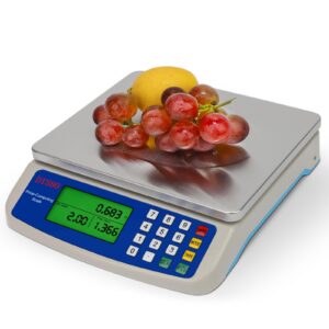 rujixu large digital kitchen scale 30kg commercial food scale 66lb for baking bread meat stainless steel price computing scale lcd display,prep counting scale for parts and coins adapter included