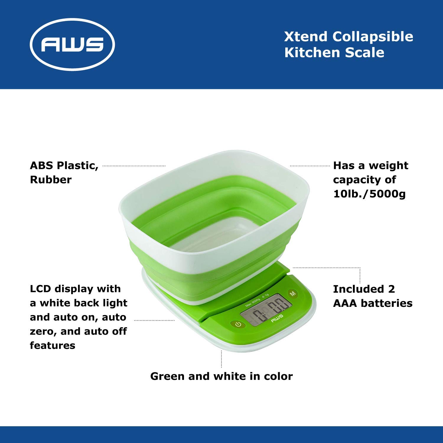 American Weigh Scales Xtend Collapsible Kitchen Scale.