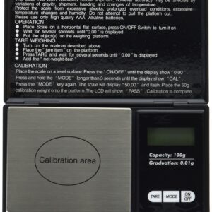 Weighmax Classic 3805 Series Digital Pocket Scale, 100 by 0.01g, Black