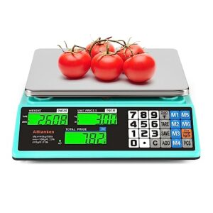 price computing scale 88lb/40kg commercial food scale for produce meat weighing with with price calculator, accurate counting and dual lcd display for farmers' markets retail deli meat shops