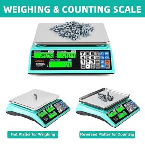 Price Computing Scale 88lb/40kg Commercial Food Scale for Produce Meat Weighing with with Price Calculator, Accurate Counting and Dual LCD Display for Farmers' Markets Retail Deli Meat Shops