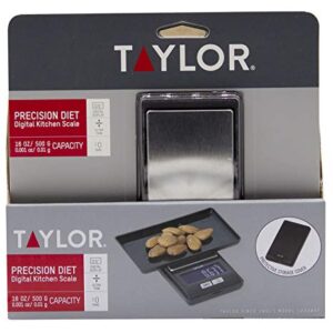 Taylor High-Precision Digital Portioning Scale with Cover, 16OZ/500G, Black