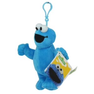 Sesame Street - Super Soft Gift Quality Plush Bag Clip/Key Clip 6619 Twin Pack - (8" 20cm Elmo & 6" 15cm Cookie Monster)