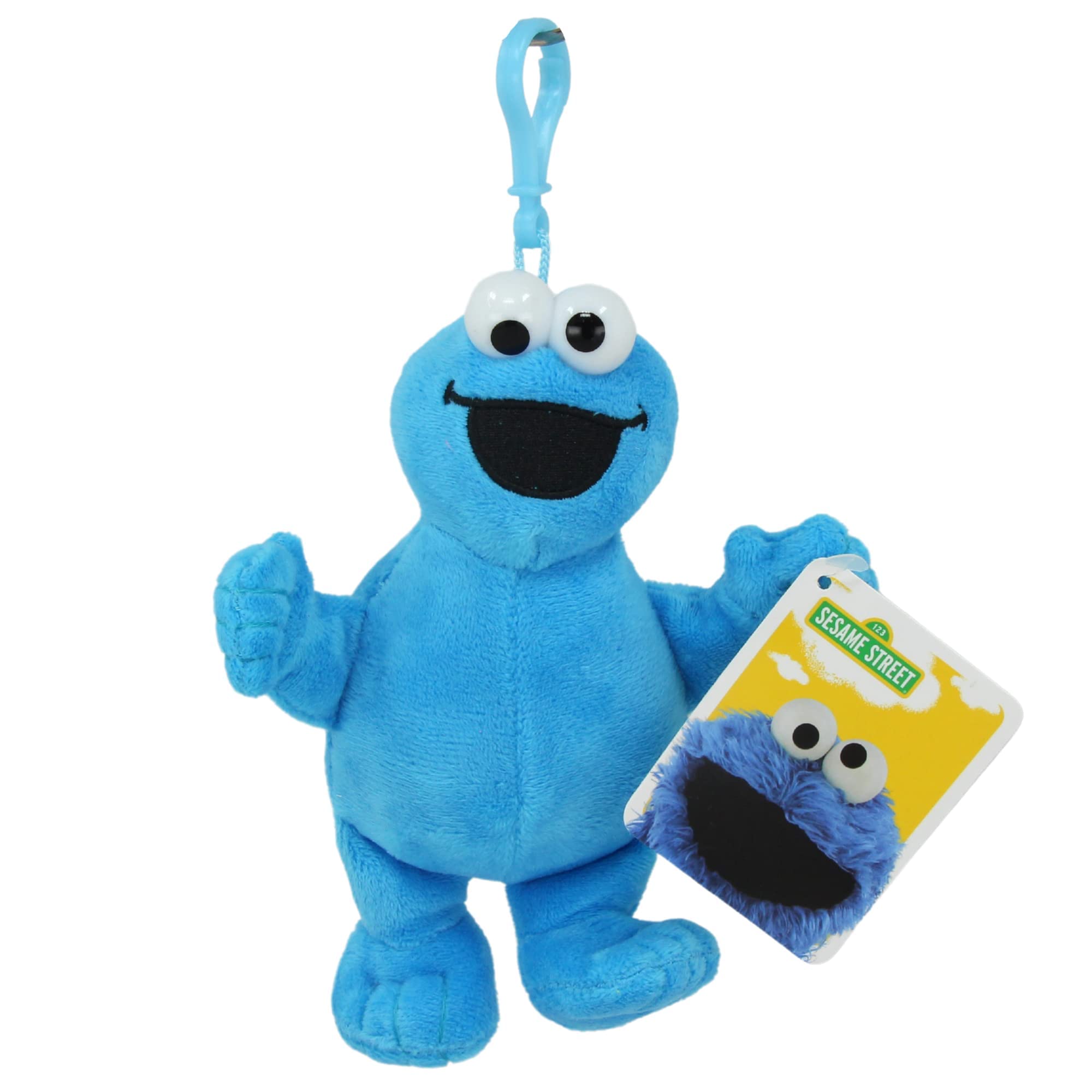 Sesame Street - Super Soft Gift Quality Plush Bag Clip/Key Clip 6619 Twin Pack - (8" 20cm Elmo & 6" 15cm Cookie Monster)