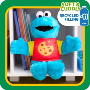 SESAME STREET Sing-Along Cookie Monster 13-inch Plushie Stuffed Animal, Recycled Filling, Blue, Kids Toys for Ages 18 Month by Just Play