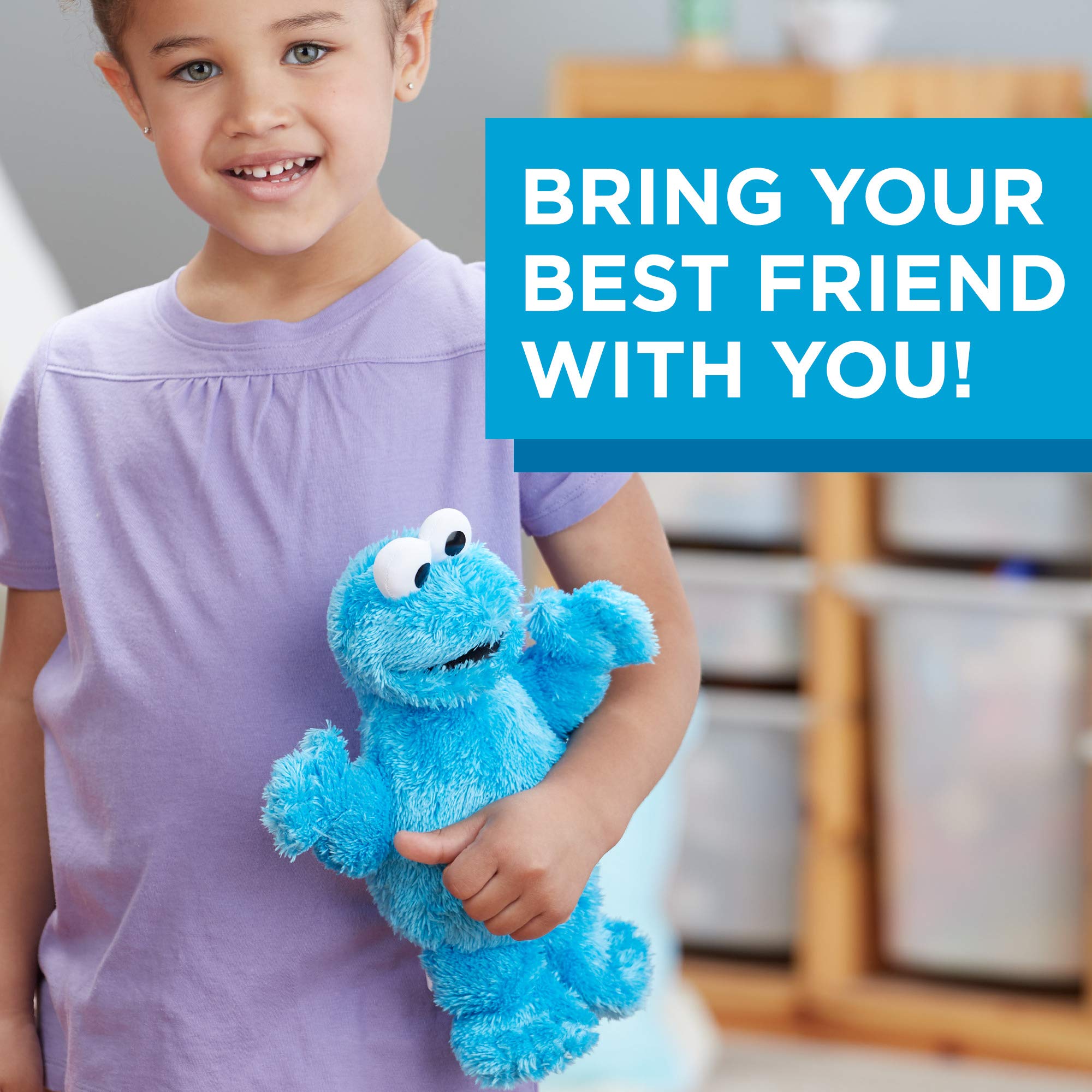 10-inch Sesame Street Mini Plush Cookie Monster Doll: Toy for Toddlers, Preschoolers & 1 Year Olds