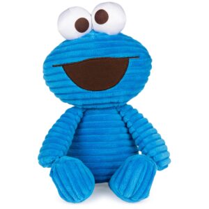 gund sesame street official cuddly corduroy cookie monster muppet plush, premium plush toy for ages 1 & up, blue, 10.5”