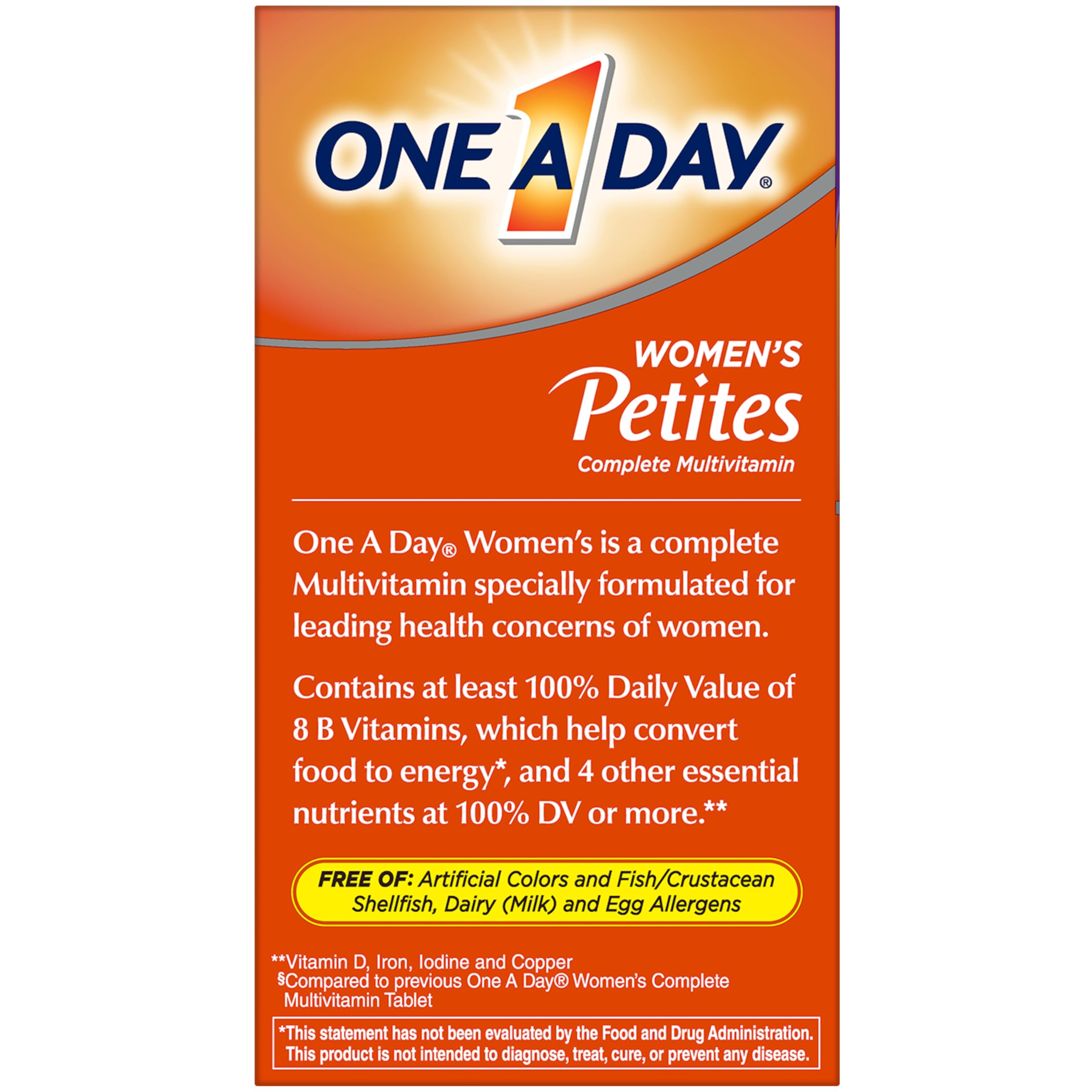 One A Day Women’s Petites Multivitamin,Supplement with Vitamin A, C, D, E and Zinc for Immune Health Support, B Vitamins, Biotin, Folate (as folic acid) & more,Tablet, 160 count