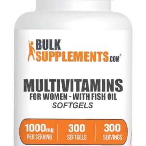 BulkSupplements.com Multivitamin for Women Softgels - Women's Multivitamin with Iron, Multimineral Supplement, with Fish Oil - Gluten Free, 1 Softgel per Serving, 300 Count (Pack of 1)