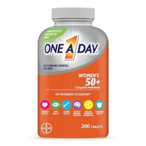 one a day women’s 50+ multivitamins tablet, multivitamin for women with vitamin a, c, d, e and zinc for immune health support*, calcium & more, 200 count