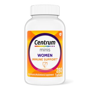 centrum minis women's daily multivitamin for immune support with zinc and vitamin c, 280 mini tablets, 140 day supply