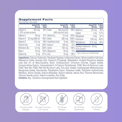 One A Day Women's Menopause Multivitamin with Vitamin A, Vitamin C, Vitamin D, Vitamin E and Zinc for Immune Health Support, Tablet