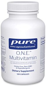 pure encapsulations o.n.e. multivitamin - once daily multivitamin with antioxidant complex metafolin, coq10, and lutein to support vision, cognitive function, and cellular health* - 120 capsules