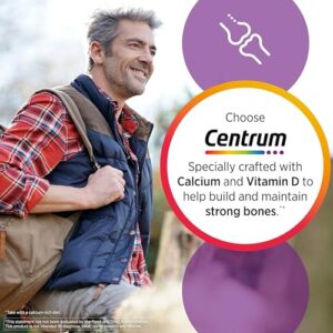 Centrum Silver Men's 50+ Multivitamin with Vitamin D3, B-Vitamins, Zinc for Memory and Cognition - 200 Tablets