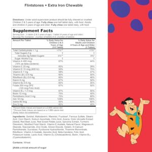 Flintstones Vitamins Chewable Kids Multivitamin with + Extra Iron for Toddler & Kid with Vitamin C, D, Vitamin B12, 160 Count (Packaging Will Vary)