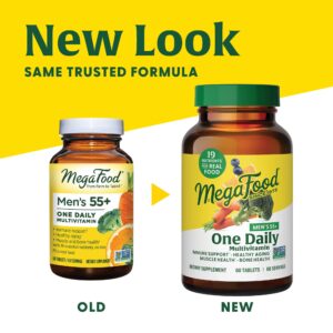 MegaFood Men's 55+ One Daily - Multivitamin for Men with Vitamin B12, Vitamin C, Vitamin D & Zinc - Optimal Aging & Immune Support Supplement - Vegetarian - Made without 9 Food Allergens - 90 Tabs