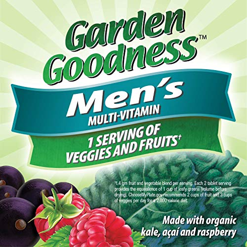 Nature's Way Alive! Garden Goodness Men's Multivitamin, One Serving of Veggies and Fruits**, High Potency B-Vitamins, 60 Tablets