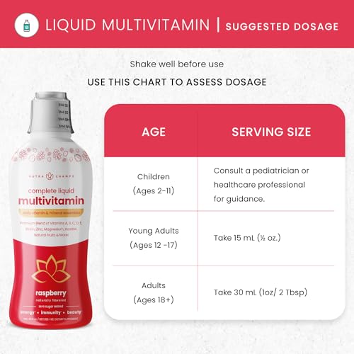 NutraChamps Complete Liquid Multivitamins | No Added Sugar | Liquid Vitamins for Women, Men & Kids | Vegan Liquid Vitamin Multimineral Supplement | Energy, Immunity & Beauty