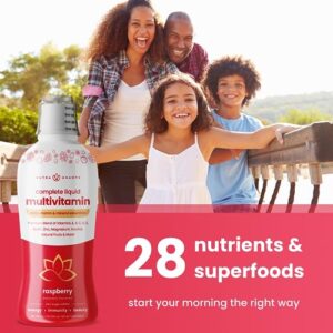 NutraChamps Complete Liquid Multivitamins | No Added Sugar | Liquid Vitamins for Women, Men & Kids | Vegan Liquid Vitamin Multimineral Supplement | Energy, Immunity & Beauty