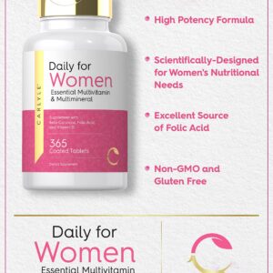 Carlyle Women's Multivitamin | 365 Tablets | Vitamin and Mineral Supplement | Non-GMO, Gluten Free