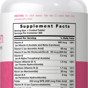 Carlyle Women's Multivitamin | 365 Tablets | Vitamin and Mineral Supplement | Non-GMO, Gluten Free