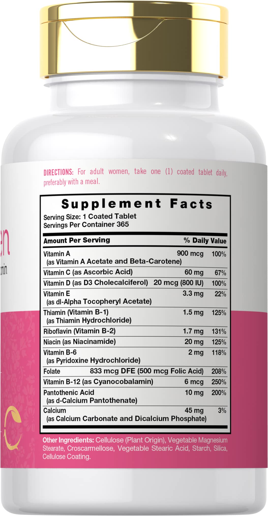 Carlyle Women's Multivitamin | 365 Tablets | Vitamin and Mineral Supplement | Non-GMO, Gluten Free