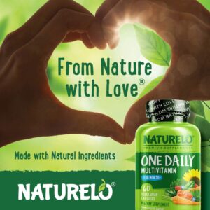 NATURELO Mens Multivitamins for Men 50+ - One Daily Multivitamin for Men with Vitamins, Minerals & Organic Whole Foods Non-GMO, 60 Vegetarian Capsules