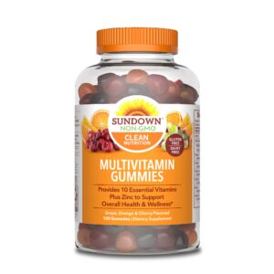 Sundown Adult Multivitamin Gummies with Vitamin C, D3 and Zinc for Immune Health, 120 Count