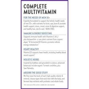 New Chapter Men's Multivitamin 50 plus for Brain, Heart, Digestive, Prostate & Immune Support with 20+ Nutrients + Astaxanthin - Every Man's One Daily 55+, Gentle on The Stomach - 72 ct