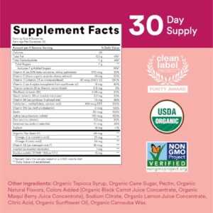 SmartyPants Organic Women's Multivitamin Gummies: Biotin, Probiotics, Methylfolate, Omega 3 (ALA), Vitamin D3, C, Vitamin B12, B6, Vitamin A, K & Zinc, Gluten Free, 120 Count (30 Day Supply)