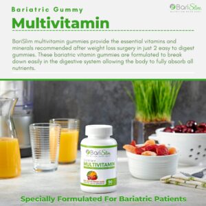 BariSlim Bariatric Chewable Multivitamin Gummies - Specially Formulated Gummy Vitamin for Patients After Weight Loss Surgery - Easy to Digest & Great Tasting Fruit Flavors | 90 Fruit Chews