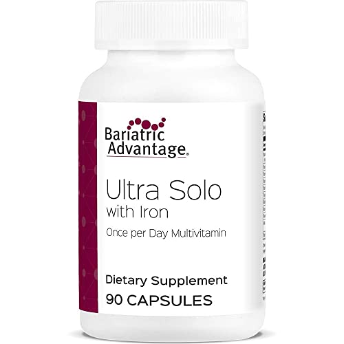 Bariatric Advantage Ultra Solo with Iron Daily Multivitamin for Gastric Bypass Surgery and Sleeve Gastrectomy Patients, Includes Vitamin B12, C, D, K, Thiamin and Copper - 90 Count