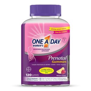 one a day women’s prenatal multivitamin gummies including vitamin a, c, d, b6, b12, folic acid & more, 120 count, supplement for before and during pregnancy