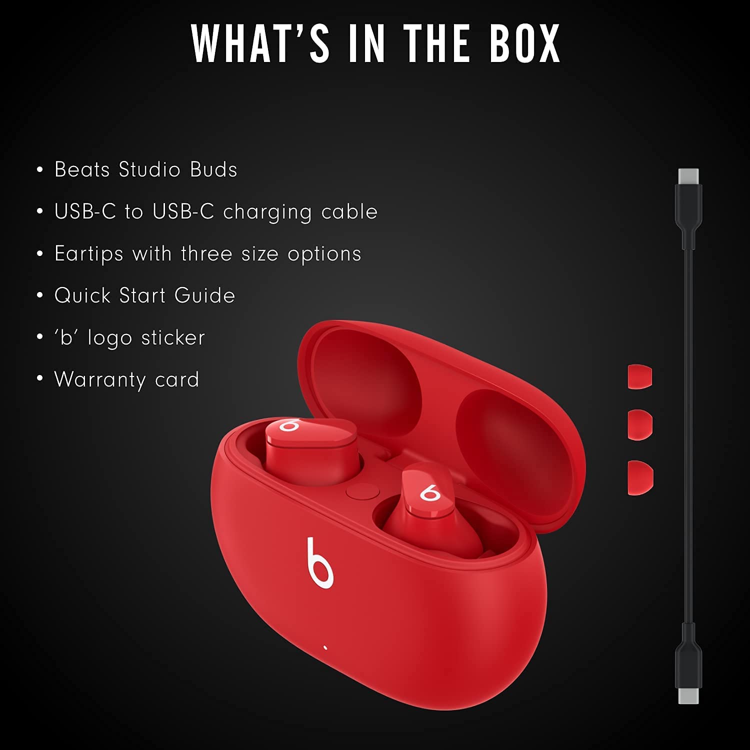 Beats Studio Buds Totally Wireless Noise Cancelling Earphones - Red (Renewed)