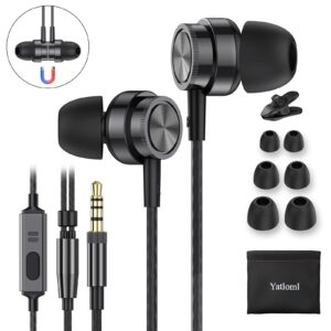 Wired Earbuds with Microphone, in Ear Headphones with Heavy Bass &Noise Isolation, High Sound Quality in-Ear Earphones Compatible with Samsung, Tablet, Laptop,MP3, Android Phones and All 3.5mm Jack