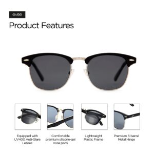 EVEE Classic Half Frame Polarized Semi-Rimless Sunglasses (NEERD)