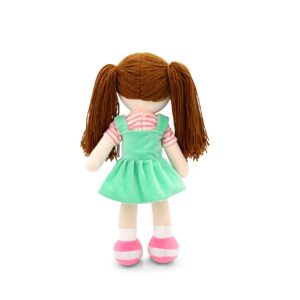 Plushible Soft Baby Doll - 18 Inch Rag Dolls for Girls, Infants & Babies - My First Plush for 1 Year Old - Brown Yarn Hair - Girl Toys - Allie