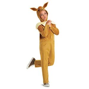 Eevee Pokemon Kids Costume, Official Pokemon Hooded Jumpsuit with Ears, Classic Size Large (10-12)