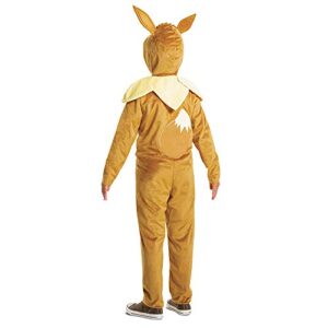 Eevee Pokemon Kids Costume, Official Pokemon Hooded Jumpsuit with Ears, Classic Size Large (10-12)