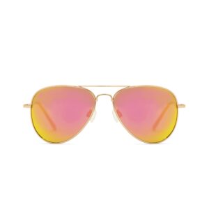 evee polarized aviator sunglasses classic military sunglasses (scout) (gold/pink lens, 59)