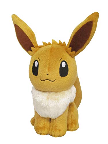 Sanei Pokemon All Star Series Eevee Stuffed Plush, 8", Brown (PP07)