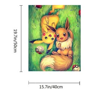 ACANDYL Pokemon DIY Painting for Kids Adults DIY Canvas Acrylic Arts Craft for Home Wall Decoration Paint by Number Pikachu 16x20 in