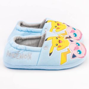 Pokemon Slippers Girls Kids Pikachu Sylveon Evee Blue Shoes Loafers 1.5 US