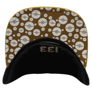 Bioworld Pokemon Eevee Embroidered Snapback Cap Hat Licensed Black