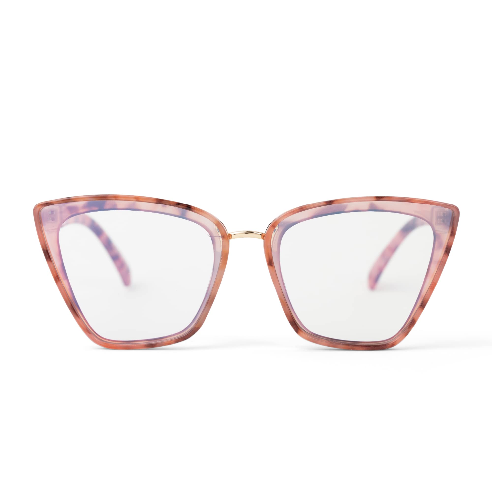 EVEE Fashion Cateye Computer Glasses For Women with Blue Light Blocking - (Vienna) (Pink Tortoise)