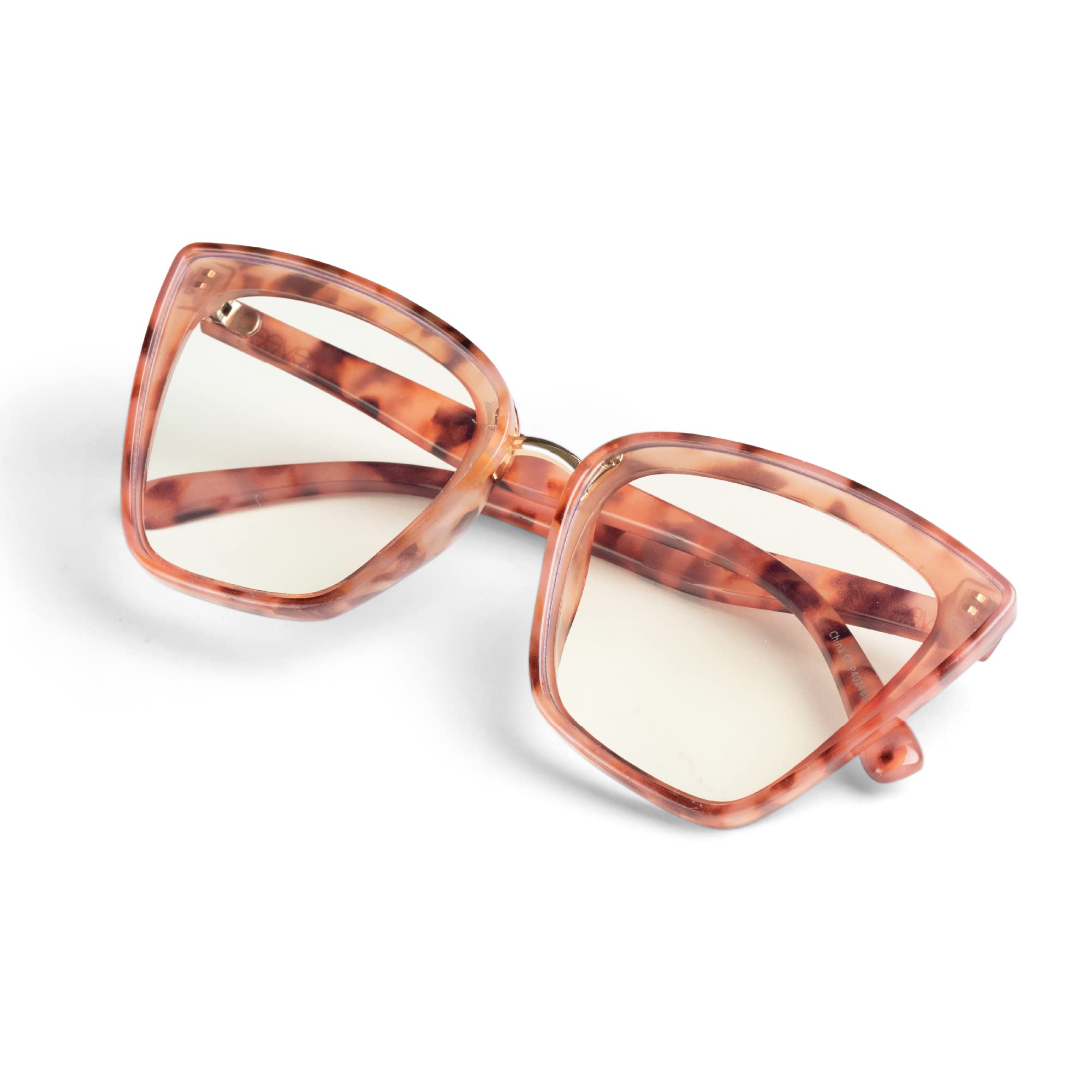 EVEE Fashion Cateye Computer Glasses For Women with Blue Light Blocking - (Vienna) (Pink Tortoise)